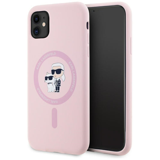 MagSafe deksel for Apple iPhone 11, Karl Lagerfeld, Silicone Karl & Choupette, Rosa