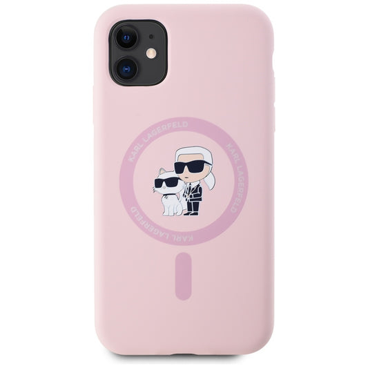 MagSafe deksel for Apple iPhone 11, Karl Lagerfeld, Silicone Karl & Choupette, Rosa