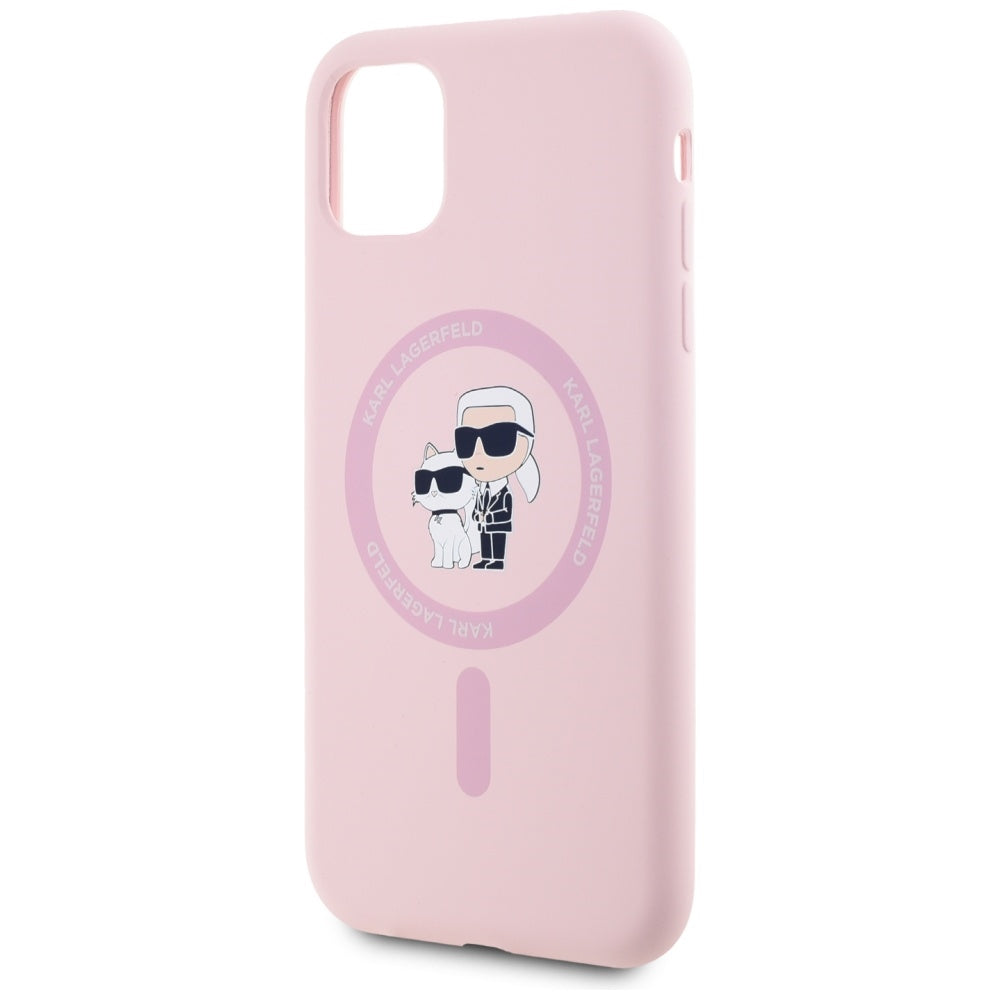 MagSafe deksel for Apple iPhone 11, Karl Lagerfeld, Silicone Karl & Choupette, Rosa