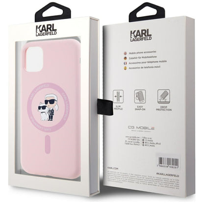 MagSafe deksel for Apple iPhone 11, Karl Lagerfeld, Silicone Karl & Choupette, Rosa