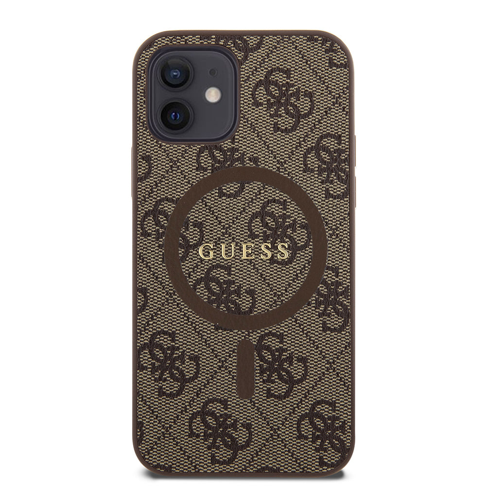 MagSafe-deksel for Apple iPhone 12 / 12 Pro, Guess, 4G Ring Classic Logo, Brun