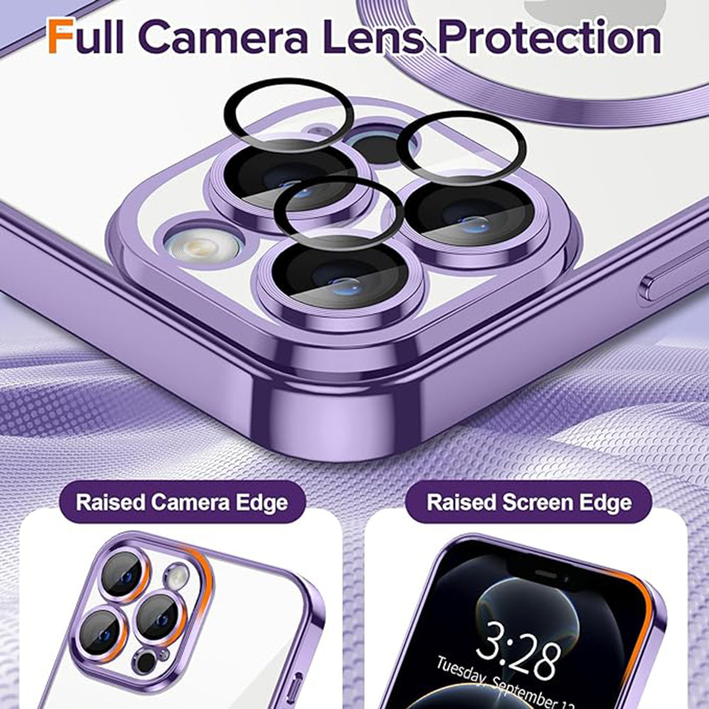 MagSafe-deksel for Apple iPhone 12 Pro Max, Techsuit, Luxury Crystal, Lys lilla