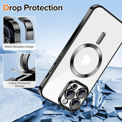MagSafe-deksel for Apple iPhone 12 Pro Max, Techsuit, Luxury Crystal, Svart