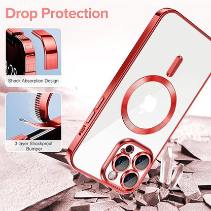MagSafe-deksel for Apple iPhone 12 Pro Max, Techsuit, Luxury Crystal, Rød