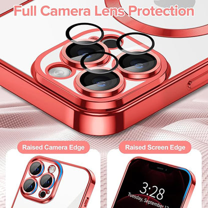 MagSafe-deksel for Apple iPhone 12 Pro Max, Techsuit, Luxury Crystal, Rød