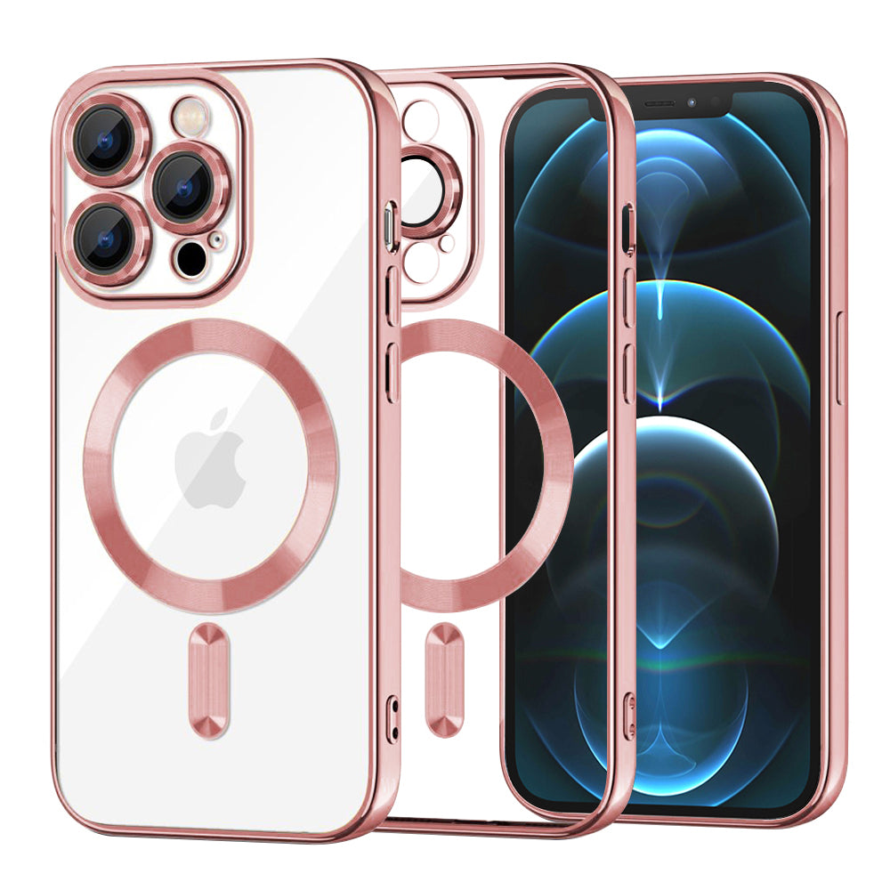 MagSafe-deksel for Apple iPhone 12 Pro Max, Techsuit, Luxury Crystal, Rosa