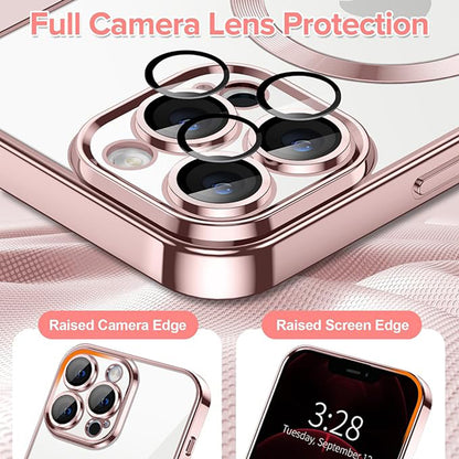 MagSafe-deksel for Apple iPhone 12 Pro Max, Techsuit, Luxury Crystal, Rosa