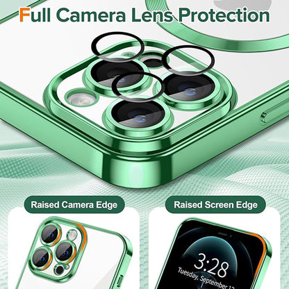 MagSafe-deksel for Apple iPhone 12 Pro Max, Techsuit, Luxury Crystal, Lys grønn