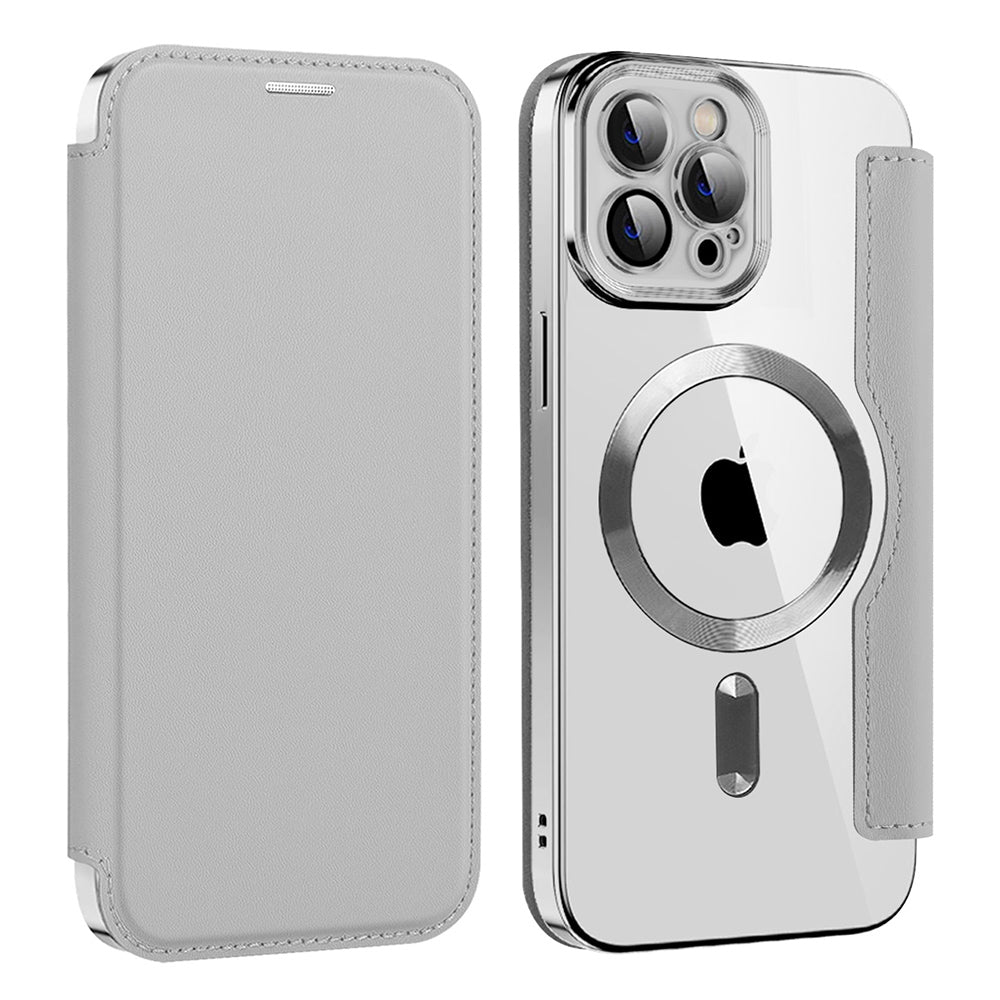 MagSafe-deksel for Apple iPhone 12 Pro Max, Techsuit, SmartMag Book, Grå