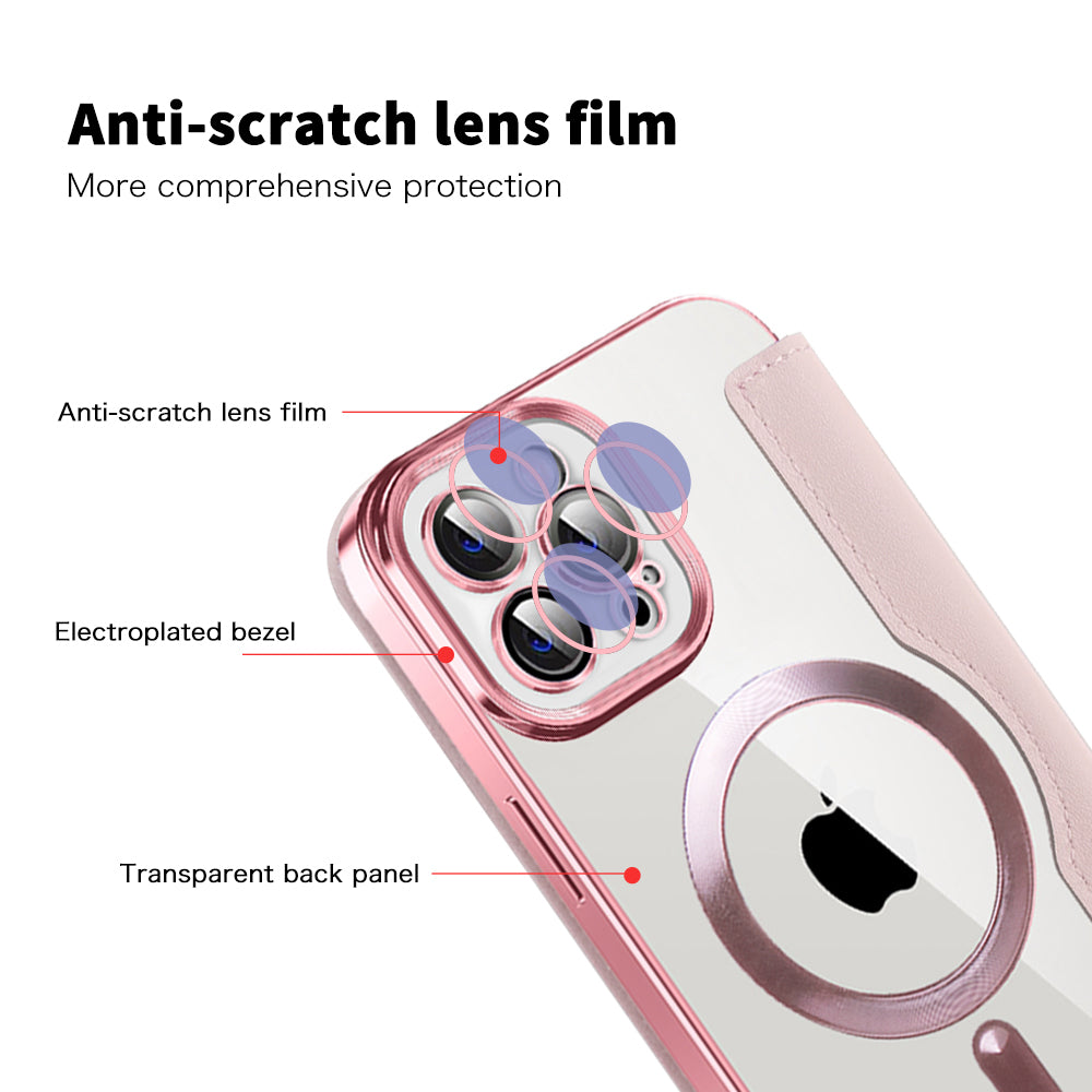 MagSafe-deksel for Apple iPhone 12 Pro Max, Techsuit, SmartMag Book, Rosa