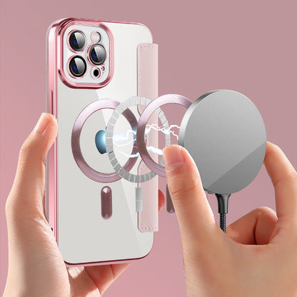 MagSafe-deksel for Apple iPhone 12 Pro Max, Techsuit, SmartMag Book, Rosa