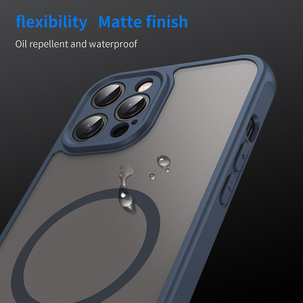 MagSafe-deksel for Apple iPhone 12 Pro, Techsuit, HaloFrost II, Marineblå