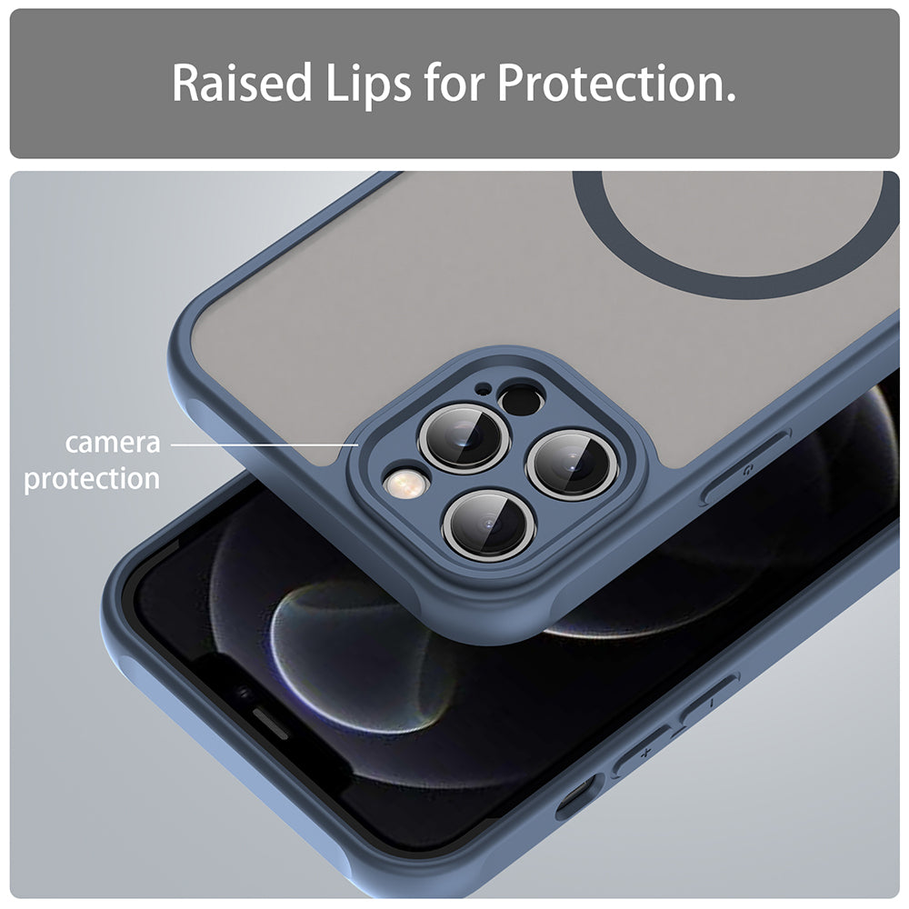 MagSafe-deksel for Apple iPhone 12 Pro, Techsuit, HaloFrost II, Marineblå