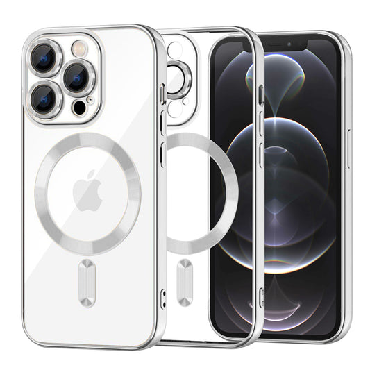 MagSafe-deksel for Apple iPhone 12 Pro, Techsuit, Luxury Crystal, Sølv