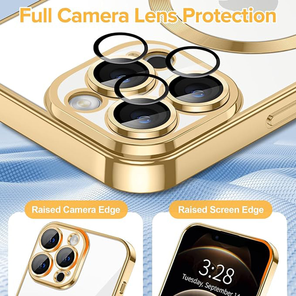 MagSafe-deksel for Apple iPhone 12 Pro, Techsuit, Luxury Crystal, Gullfarget