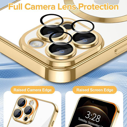 MagSafe-deksel for Apple iPhone 12 Pro, Techsuit, Luxury Crystal, Gullfarget