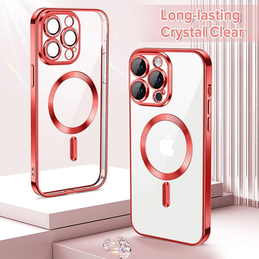 MagSafe-deksel for Apple iPhone 12 Pro, Techsuit, Luxury Crystal, Rød