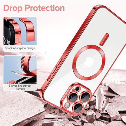 MagSafe-deksel for Apple iPhone 12 Pro, Techsuit, Luxury Crystal, Rød