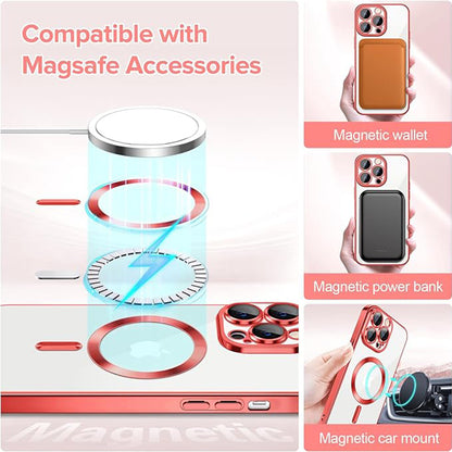 MagSafe-deksel for Apple iPhone 12 Pro, Techsuit, Luxury Crystal, Rød