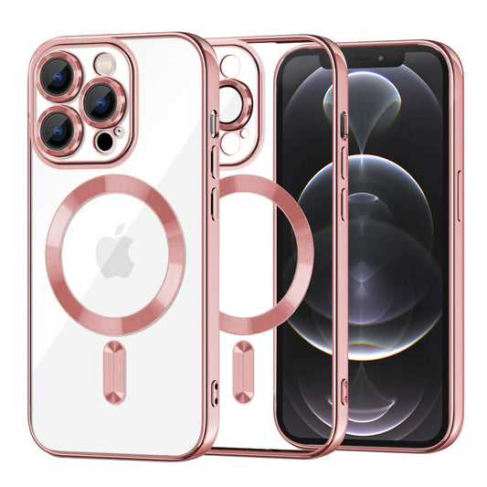 MagSafe-deksel for Apple iPhone 12 Pro, Techsuit, Luxury Crystal, Rosa
