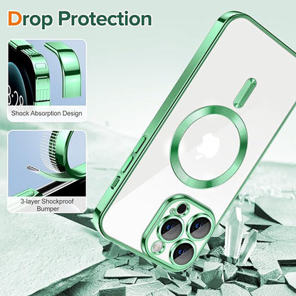 MagSafe-deksel for Apple iPhone 12 Pro, Techsuit, Luxury Crystal, Lys grønn