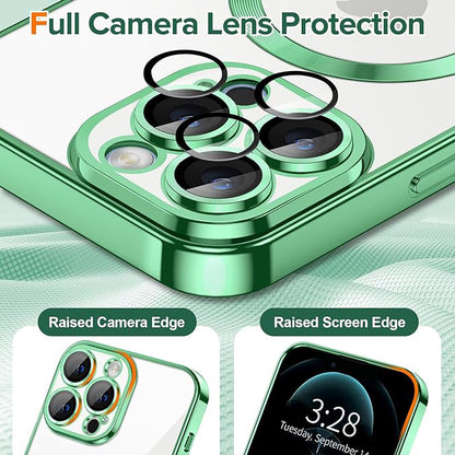 MagSafe-deksel for Apple iPhone 12 Pro, Techsuit, Luxury Crystal, Lys grønn