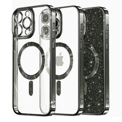 MagSafe-deksel for Apple iPhone 12 Pro, Techsuit, Luxury Glitter, svart