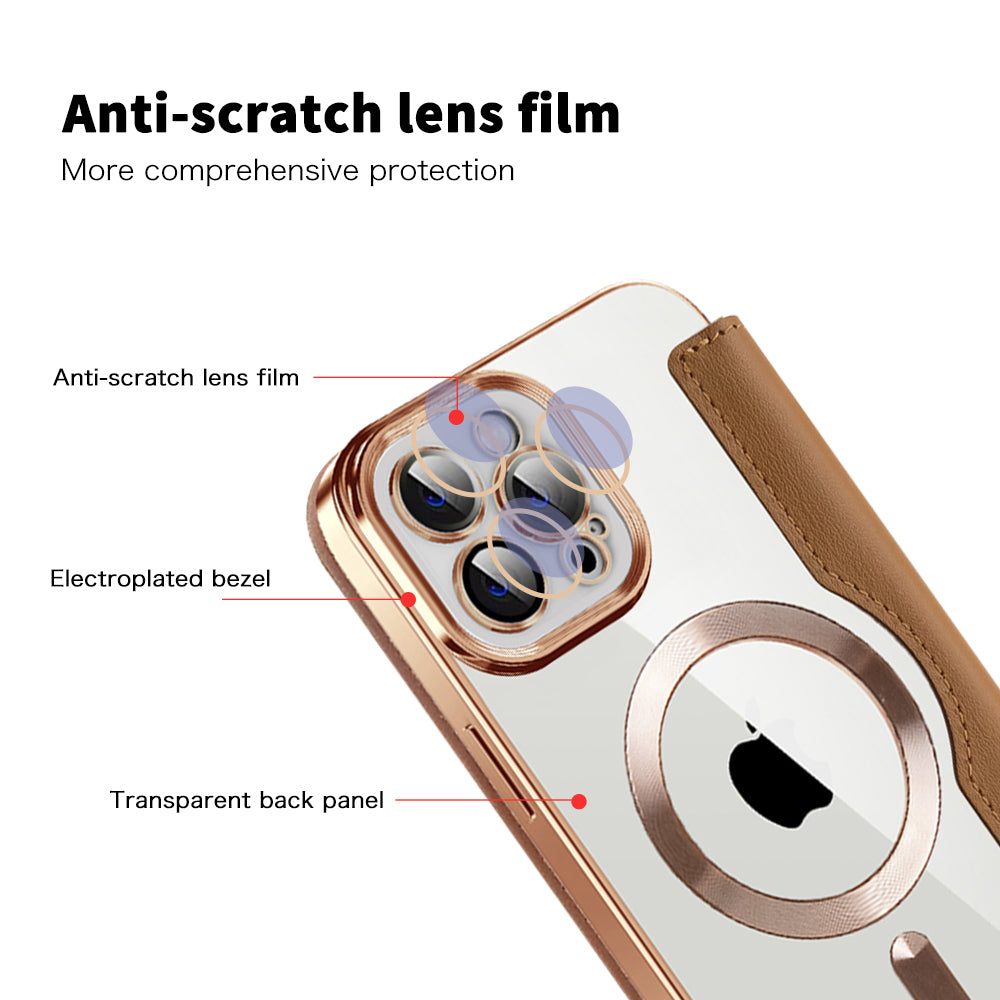 MagSafe-deksel for Apple iPhone 12 Pro, Techsuit, SmartMag Book, Brun