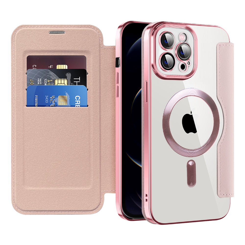 MagSafe-deksel for Apple iPhone 12 Pro, Techsuit, SmartMag Book, Rosa