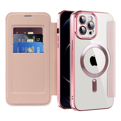MagSafe-deksel for Apple iPhone 12 Pro, Techsuit, SmartMag Book, Rosa