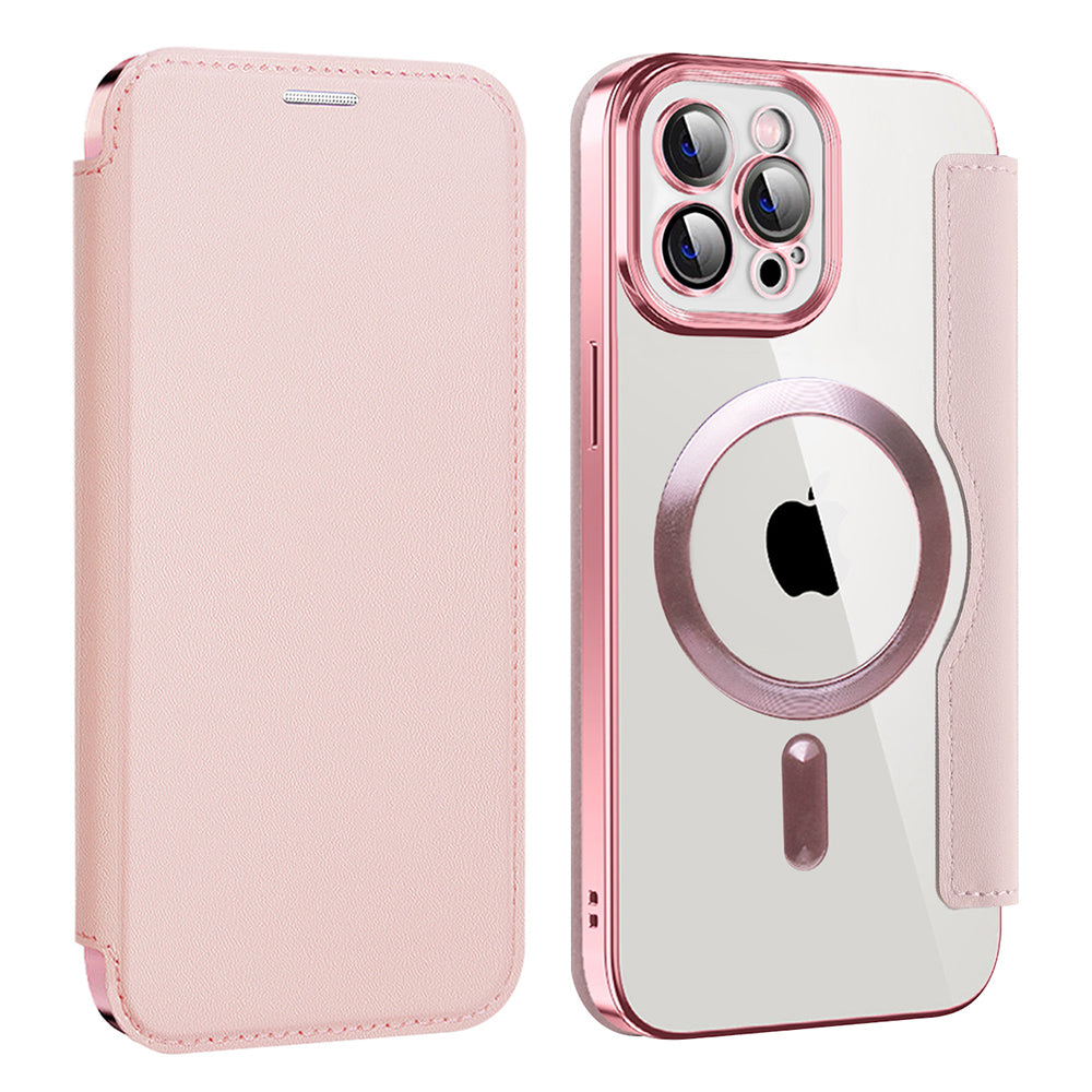 MagSafe-deksel for Apple iPhone 12 Pro, Techsuit, SmartMag Book, Rosa