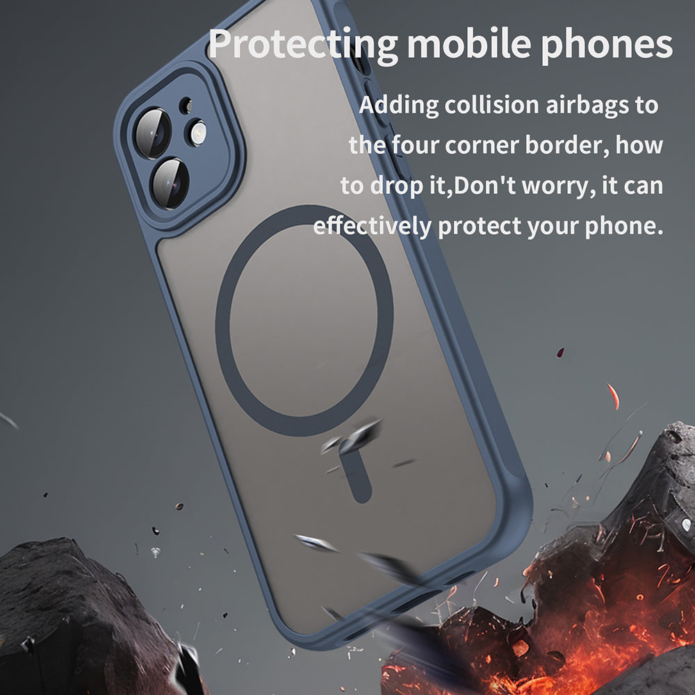 MagSafe-deksel for Apple iPhone 12, Techsuit, HaloFrost II, Marineblå