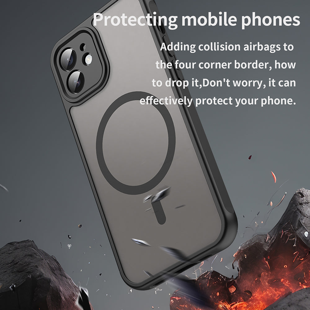 MagSafe-deksel for Apple iPhone 12, Techsuit, HaloFrost II, svart