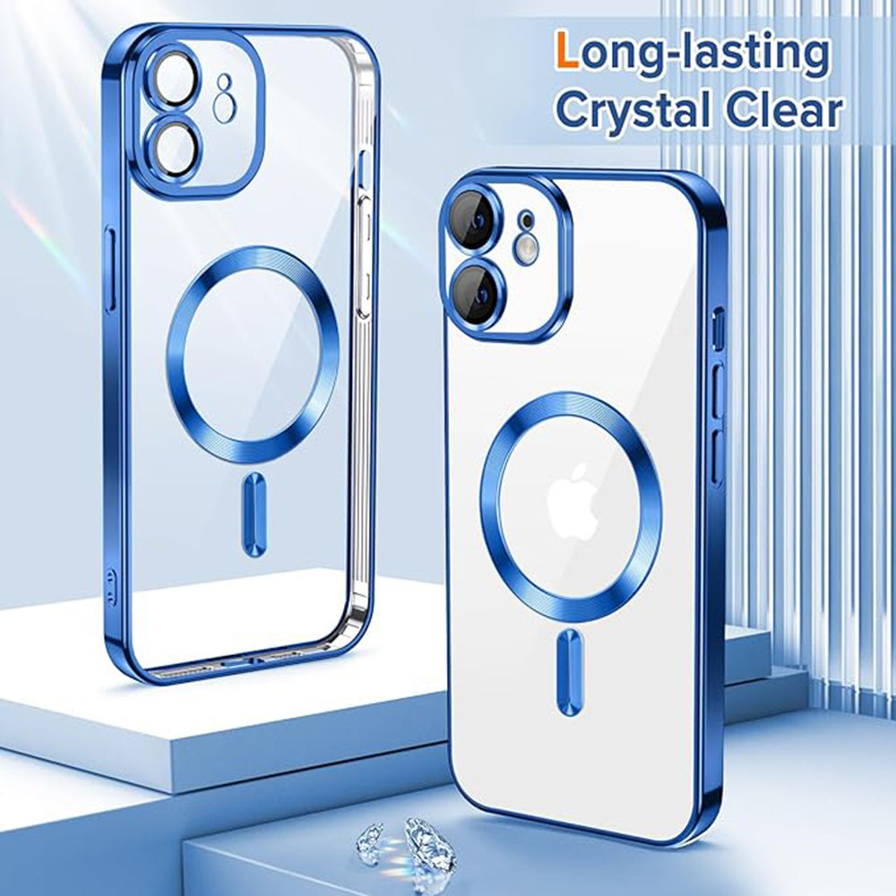 MagSafe-deksel for Apple iPhone 12, Techsuit, Luxury Crystal, Mørk blå