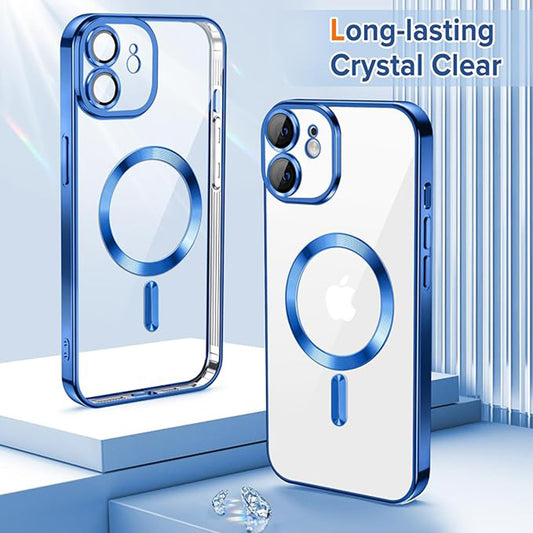 MagSafe-deksel for Apple iPhone 12, Techsuit, Luxury Crystal, Mørk blå