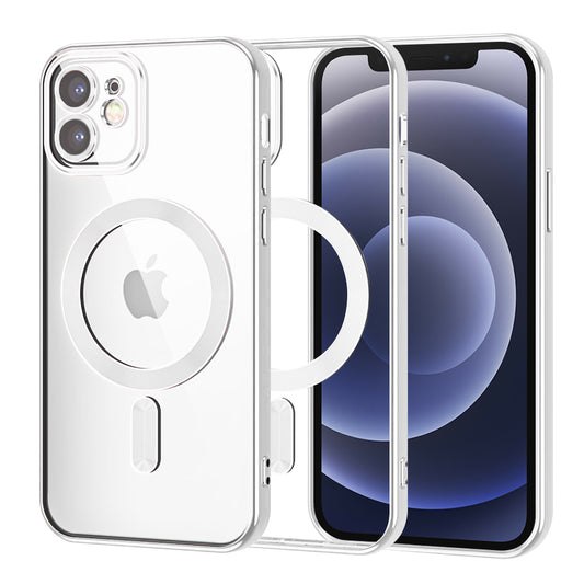 MagSafe-deksel for Apple iPhone 12, Techsuit, Luxury Crystal, Sølv