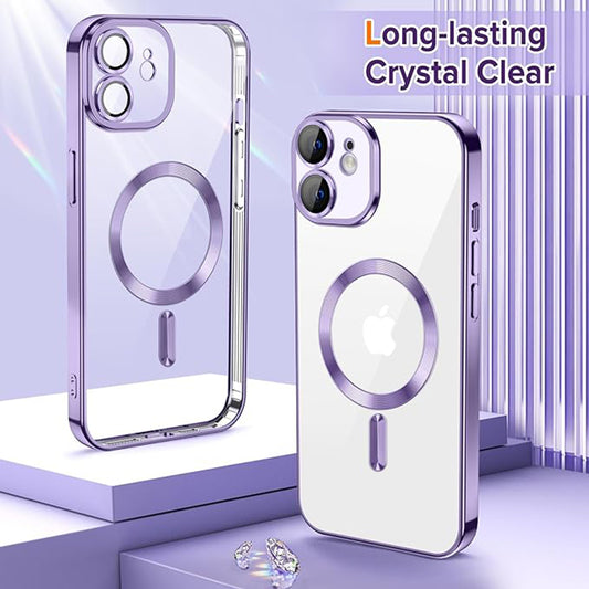 MagSafe-deksel for Apple iPhone 12, Techsuit, Luxury Crystal, Lys lilla