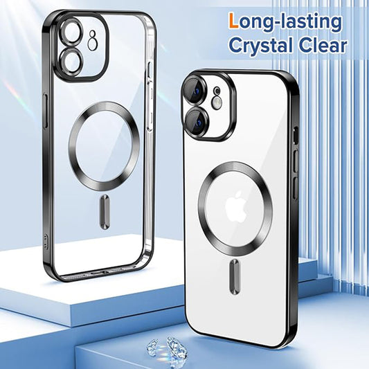 MagSafe-deksel for Apple iPhone 12, Techsuit, Luxury Crystal, Svart