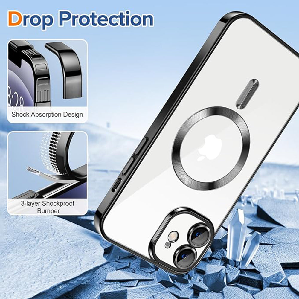 MagSafe-deksel for Apple iPhone 12, Techsuit, Luxury Crystal, Svart