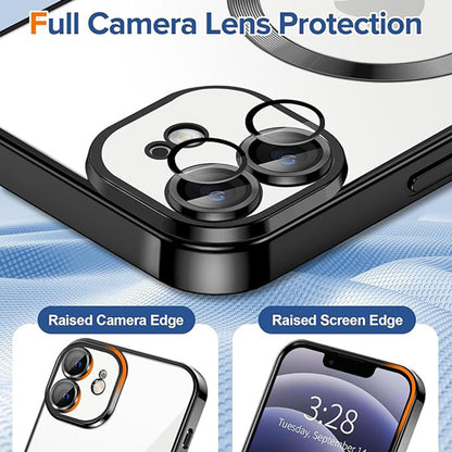 MagSafe-deksel for Apple iPhone 12, Techsuit, Luxury Crystal, Svart