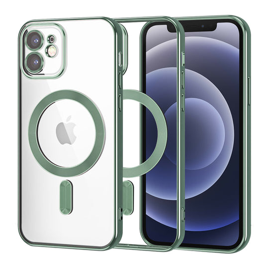 MagSafe-deksel for Apple iPhone 12, Techsuit, Luxury Crystal, Mørkegrønn