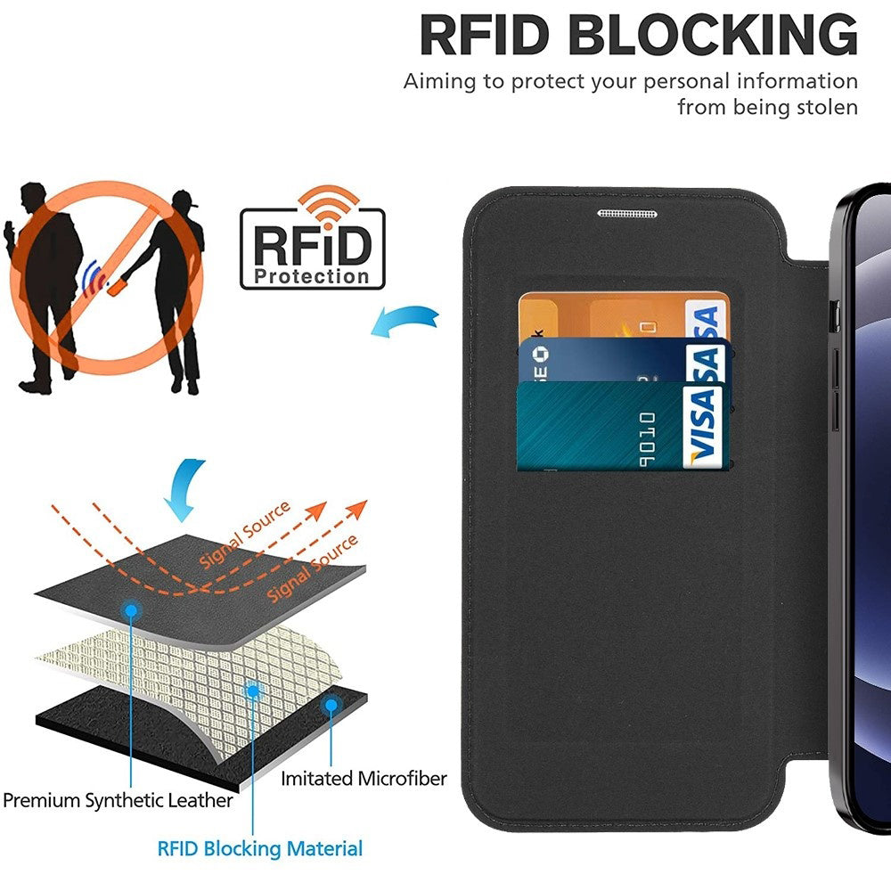 MagSafe-deksel for Apple iPhone 12, Techsuit, SmartMag Book, Blå