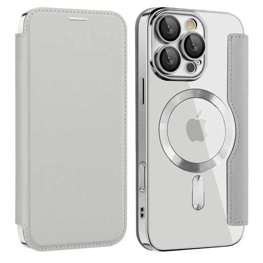MagSafe-deksel for Apple iPhone 12, Techsuit, SmartMag Book, Grå