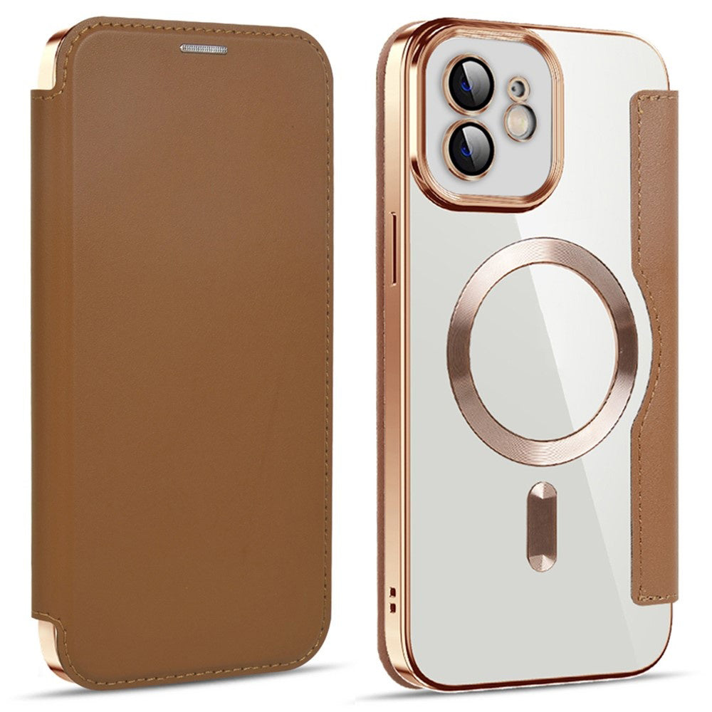 MagSafe-deksel for Apple iPhone 12, Techsuit, SmartMag Book, Brun