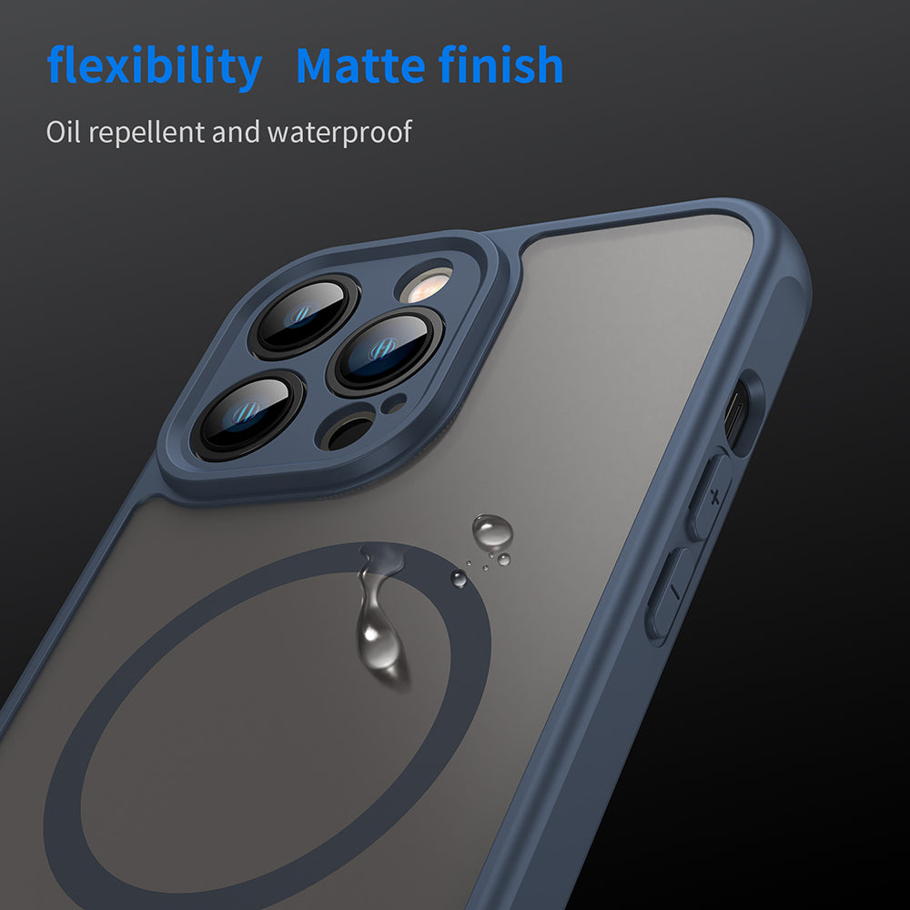 MagSafe-deksel for Apple iPhone 13 Pro Max, Techsuit, HaloFrost II, Marineblå