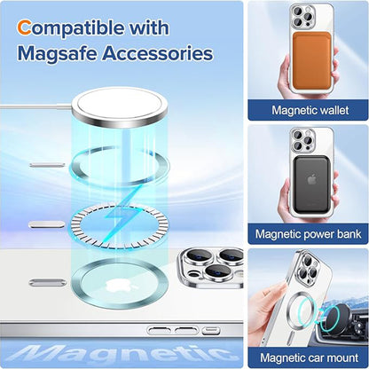 MagSafe-deksel for Apple iPhone 13 Pro Max, Techsuit, Luxury Crystal, Sølv