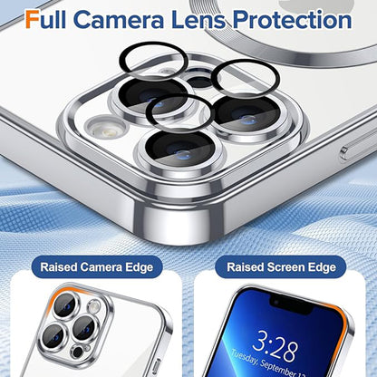 MagSafe-deksel for Apple iPhone 13 Pro Max, Techsuit, Luxury Crystal, Sølv