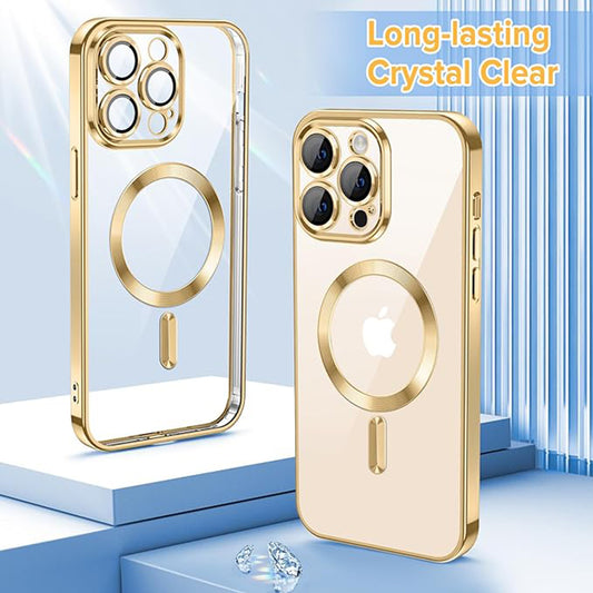MagSafe-deksel for Apple iPhone 13 Pro Max, Techsuit, Luxury Crystal, Gullfarget