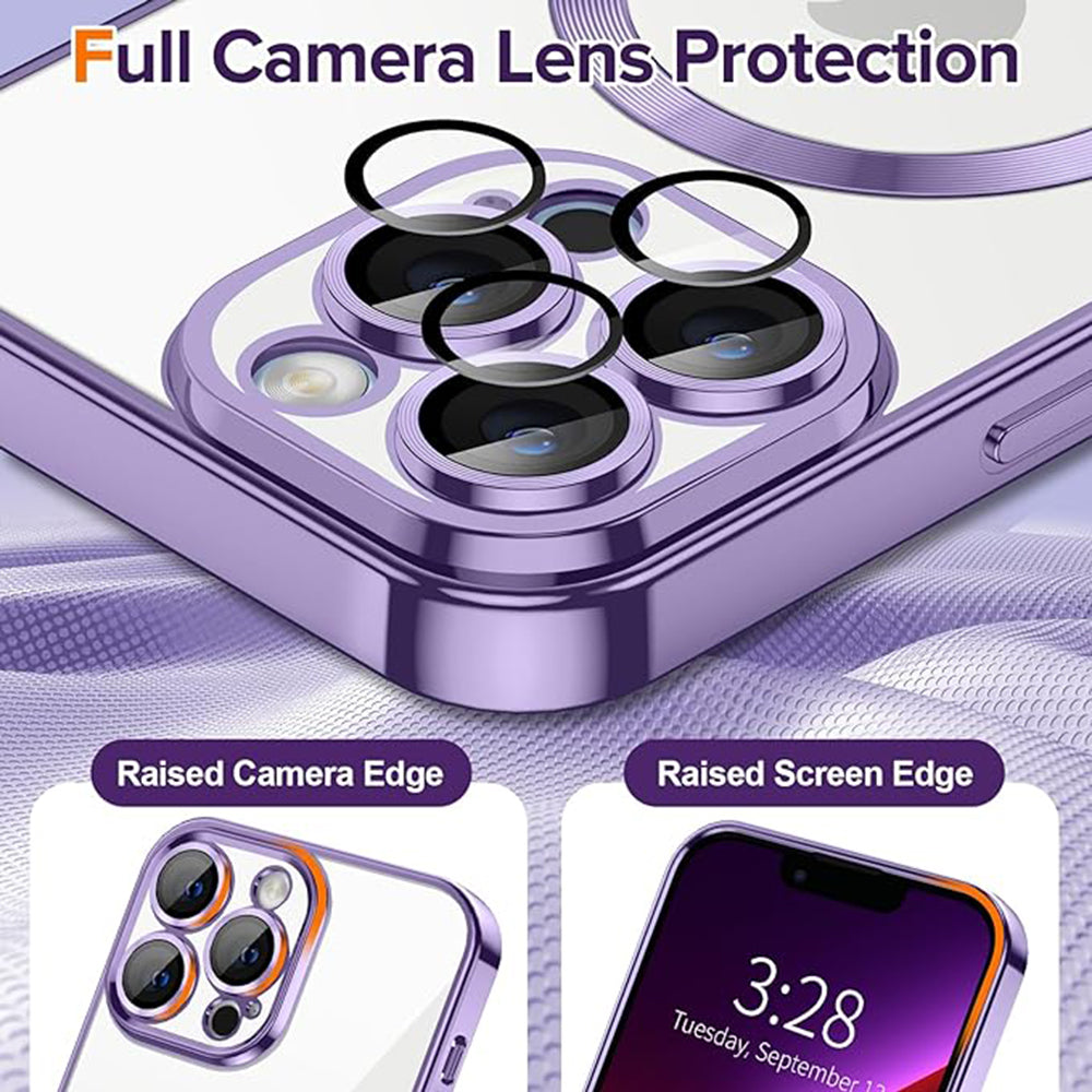 MagSafe-deksel for Apple iPhone 13 Pro Max, Techsuit, Luxury Crystal, Lys lilla