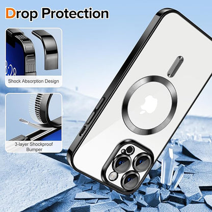 MagSafe-deksel for Apple iPhone 13 Pro Max, Techsuit, Luxury Crystal, svart